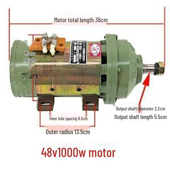 High-Power Pure Copper Brushed Motor for 24V-72V Electric Tricycles