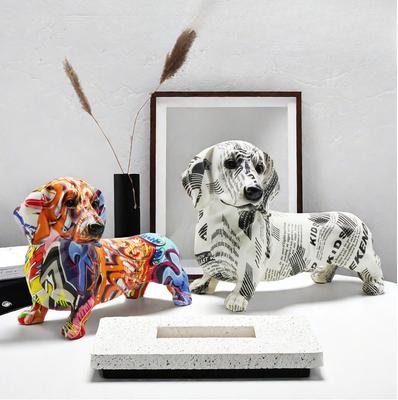 Creative Dachshund Dog Ornaments Home Entrance Living Room Wine Cabinet Decoration Office Desktop Resin Crafts