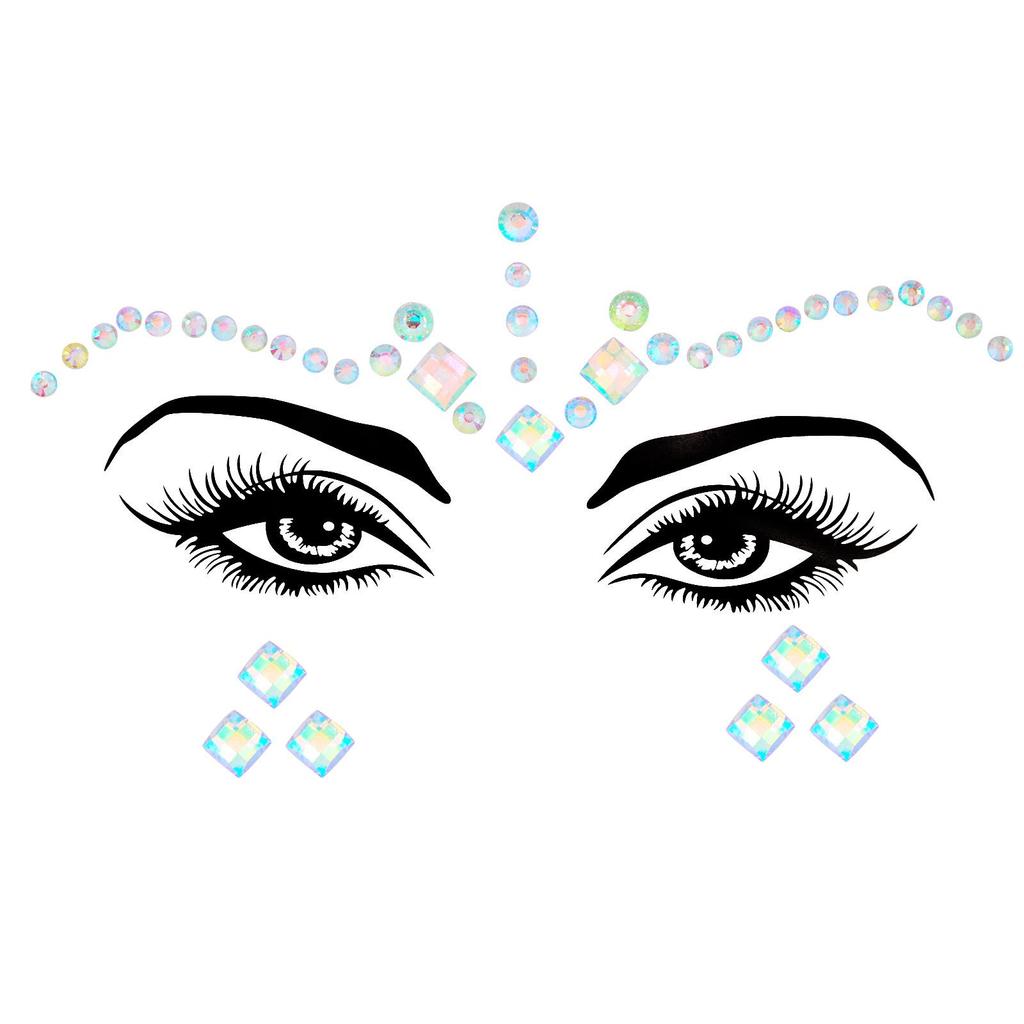 Crystal Tattoo Sticker Glitter Eyeliner Eyebrow Makeup Face Eyes Diamond Temporary Tattoo Rock Rhinestone 3D Eyeliner Stickers