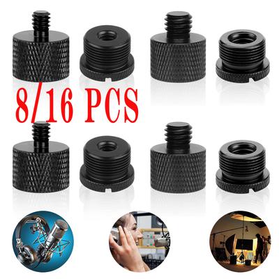 8/16 Pièces Adaptateur de Pied de Microphone Adaptateur Microphone pour Vis de Caméra 3/8 Mâle vers 5/8 Femelle, 5/8 Femelle vers 1/4 Mâle Fileté Etc 4 types