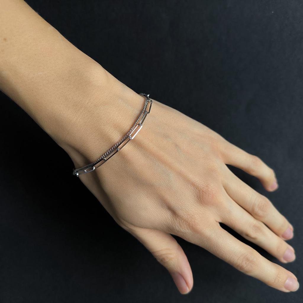 Серебряный браслет с без камней, вес изделия 4,09 гр (2206415)