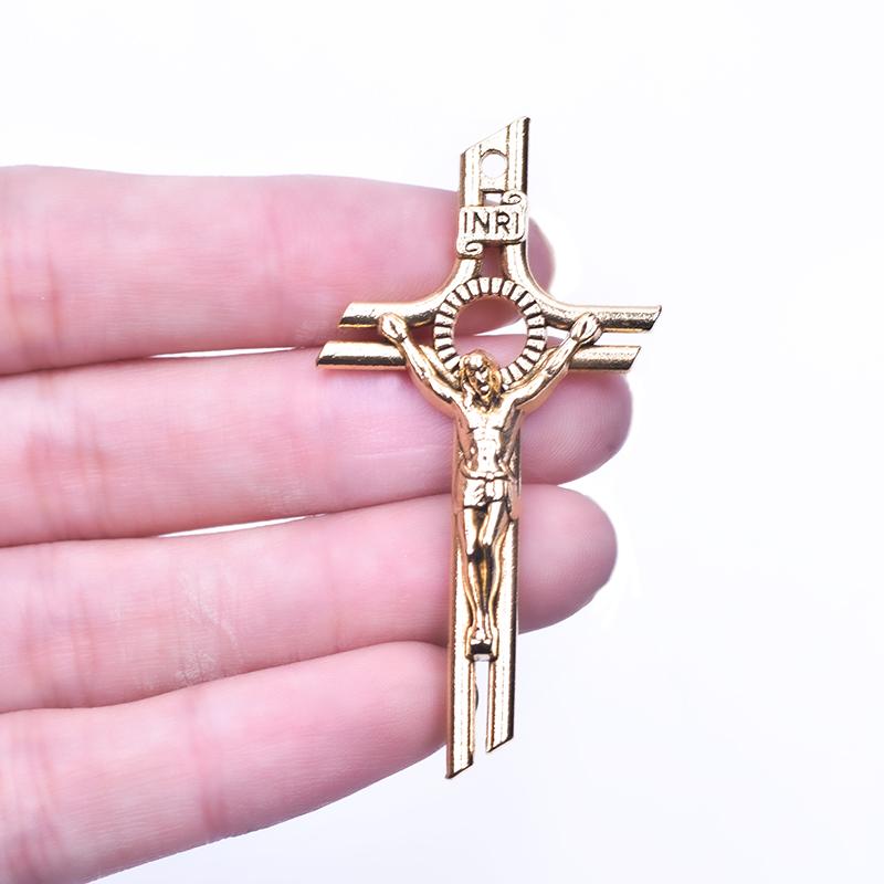25pcs/Set Lot Vintage Cross Pendant Charms For Jewelry Making Zinc Alloy Jesus Religious Faith Charm Frame Mixed Components