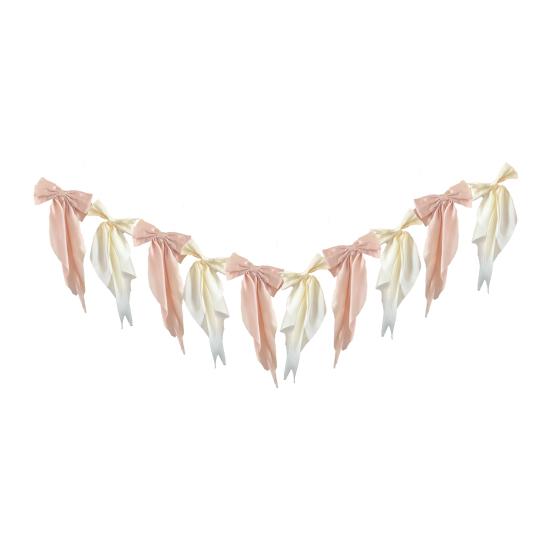 1 Set Garland Banner Bowknot Design Decorative Garland Banner Indoor Outdoor Party Home Holiday Festival Decoration