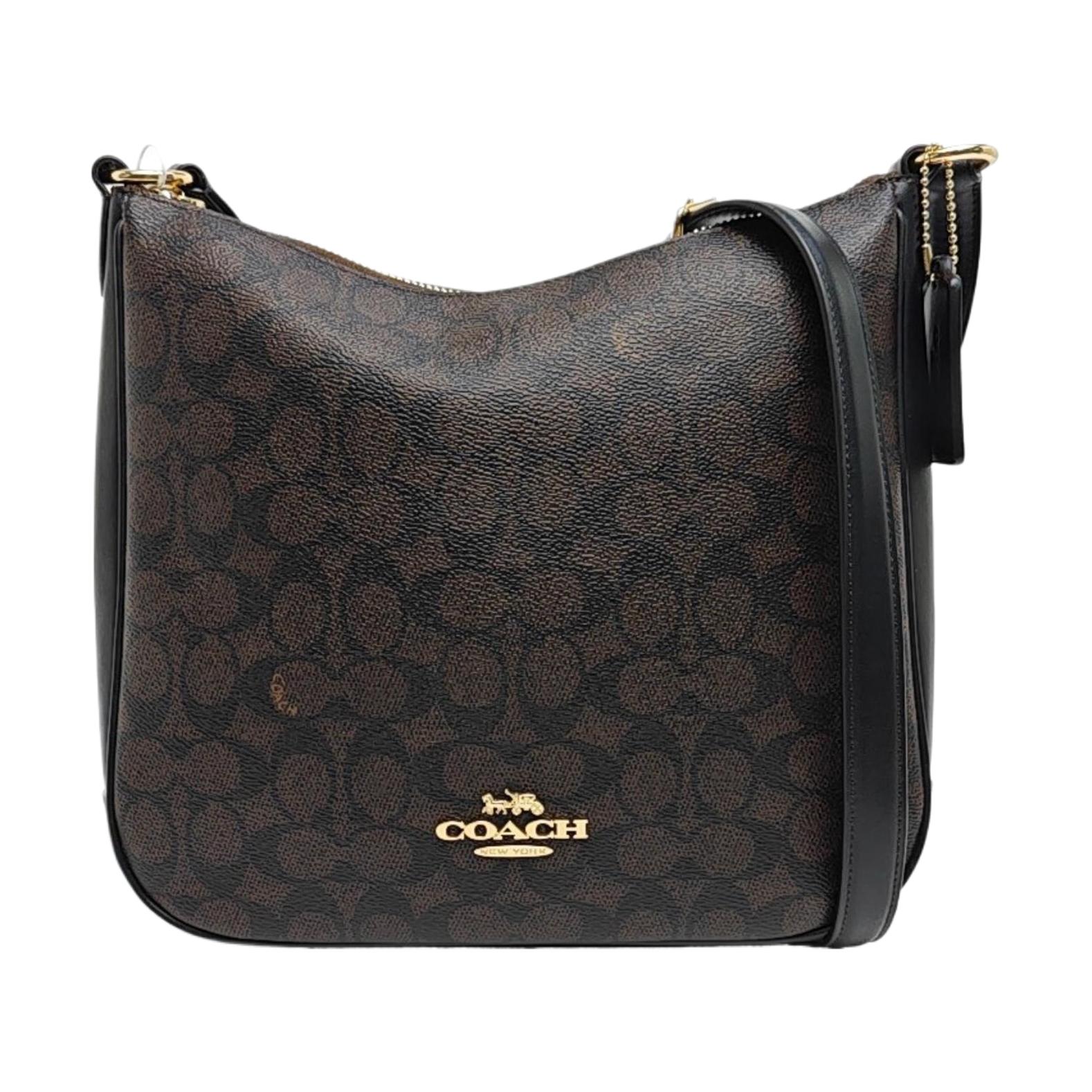 [Pre-Owned] Ellie 27 Logo Zip Closure Coated Canvas Crossbody Shoulder Bag Large - Excellent #8LY6WK ONE SIZE