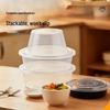 Jiwanggu 2000ml Disposable Food Containers with Clear Flat Lids (90 Sets)
