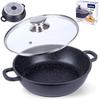 Orion GRANDE 24 cm Gusseisen-Pfanne mit Deckel und Granit-Antihaftbeschichtung (2,5 l)