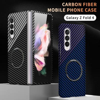 Kohlefaser-Design für Samsung Galaxy Z Fold 2 Fold3 Fold 4 Hülle Magnetische Harte Magsafe Hülle