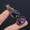 Amethyst Pendant Gemstone Jewelry, 999 Copper Wire Wrapped Pendant, Gift For Women Handmade Pendant