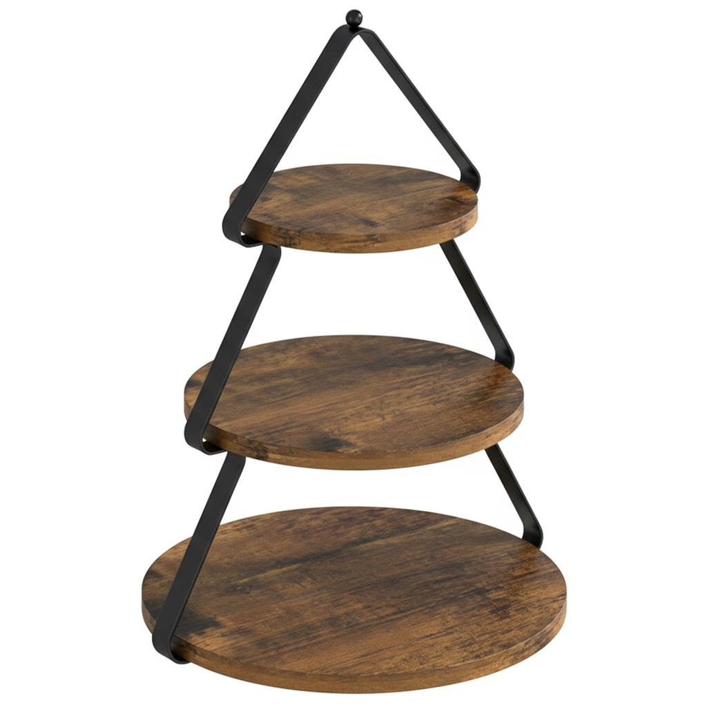 3 Tier Large Tiered Serving Tray Large Capacity Wood Cupcakes Tower Dessert Display Shelves for Wedding/Farmhouse/Kitchen Decor
