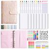 Creative A6 Loose-leaf Notebook with Zipper Bag - Macaron Floral Cash Budget Planner