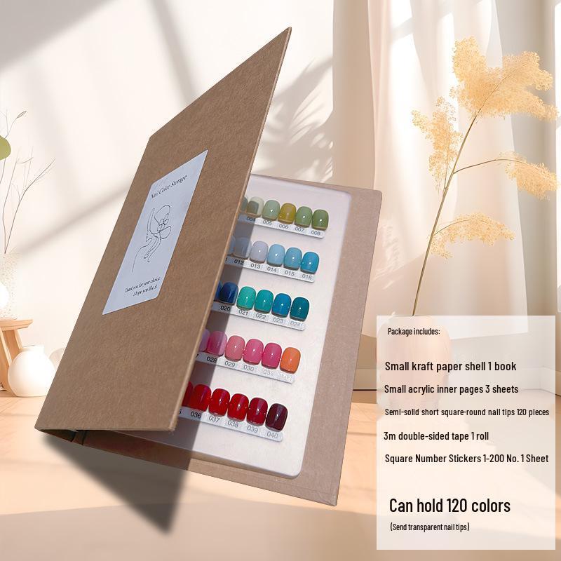 

Книга-дисплей для высококачественных образцов лака для ногтей с хранилищем для накладных ногтей на разъемных листах