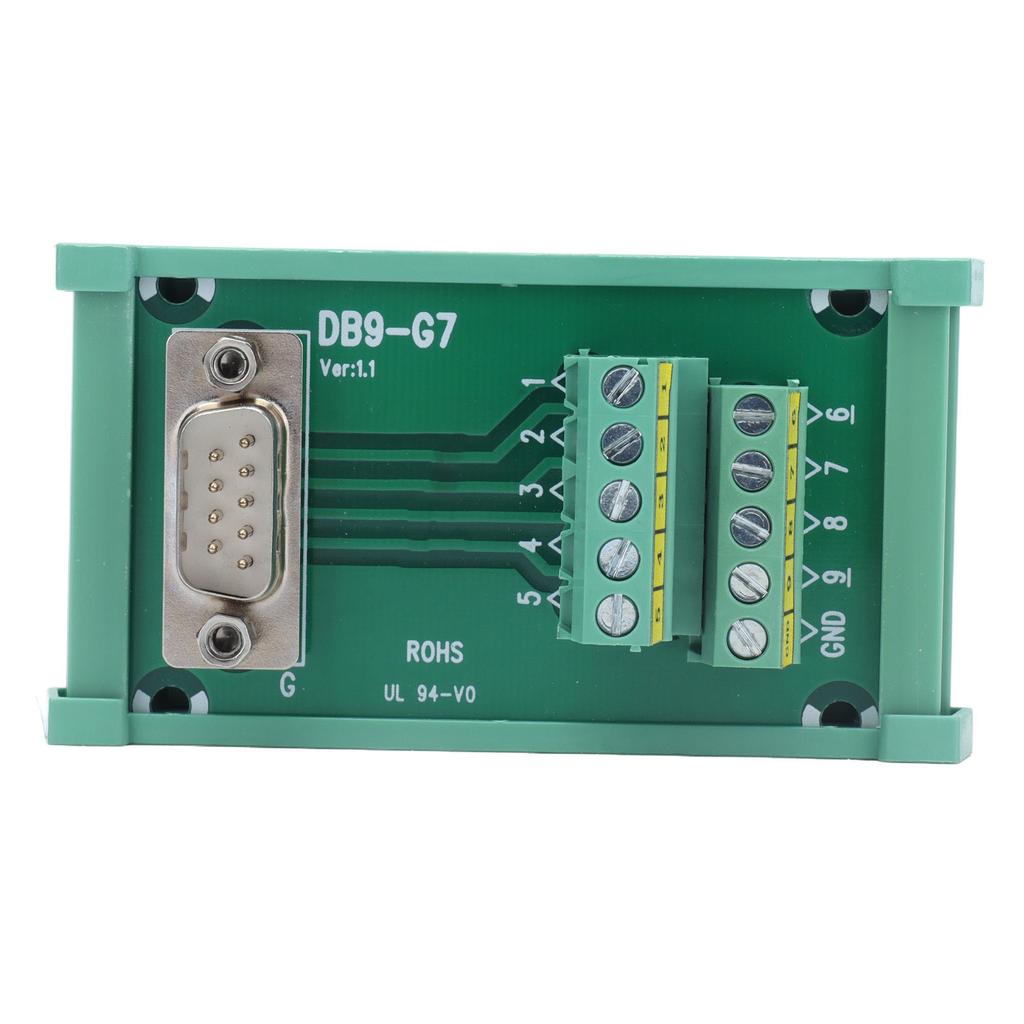 DB9 to Terminal Connector Adapter Plate PCB Board Straight Male with Case DC60V DB9-G7