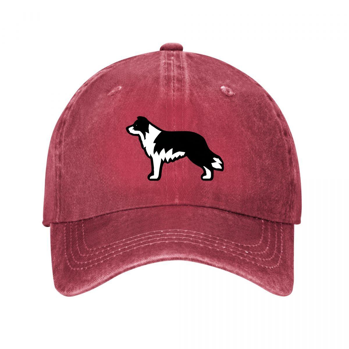 Vintage Baseball Cap With Border Collie New Vintage Washed Cotton Baseball Cap Parent Kids Sun Hats Adjustable