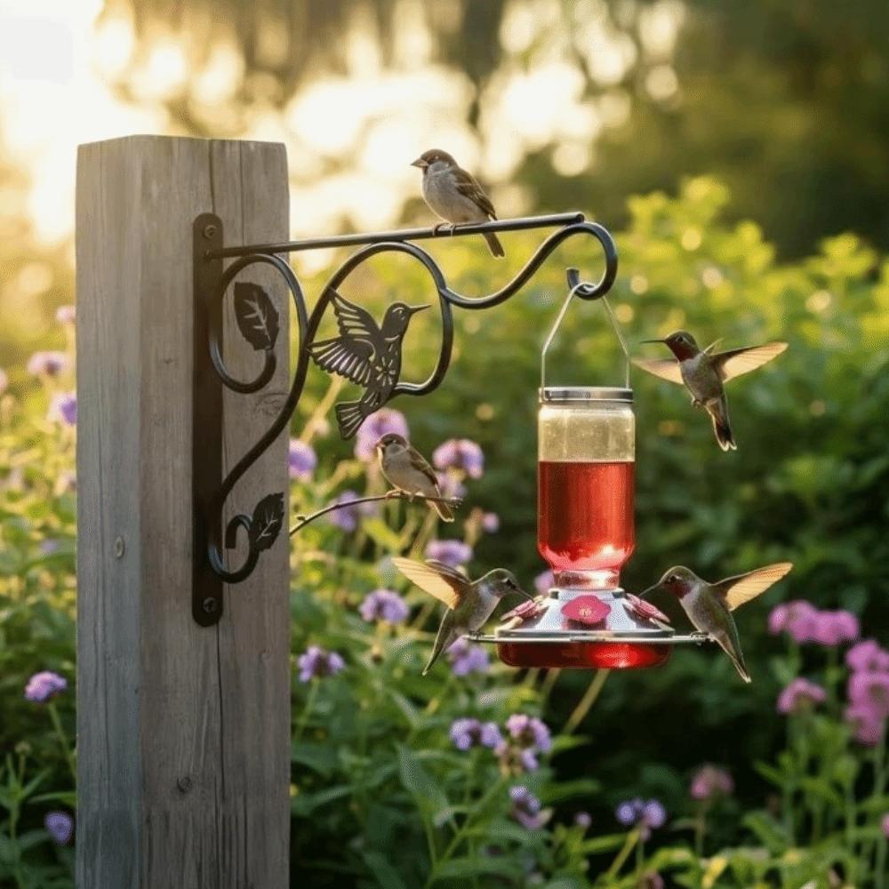 12 Inch Metal Wall Plant Hooks Sturdy Feeding Bird Rack Flower Pot Bracket Home Decor