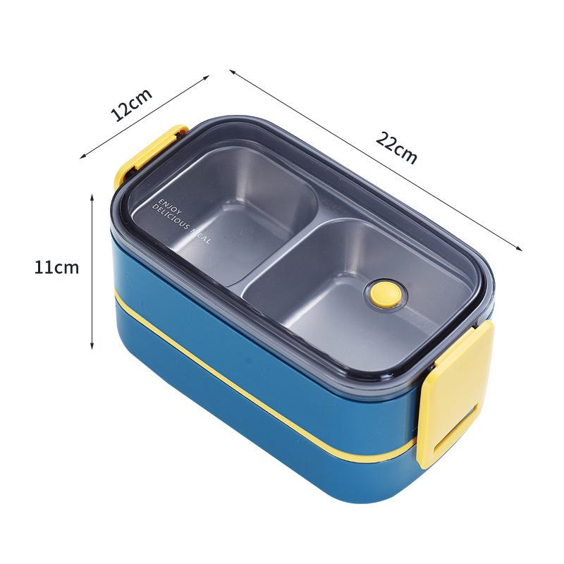 304 Stainless Steel Insulated Double-Layer Lunch Box for Microwave, with Compartments - Ideal for Students and Office Workers.