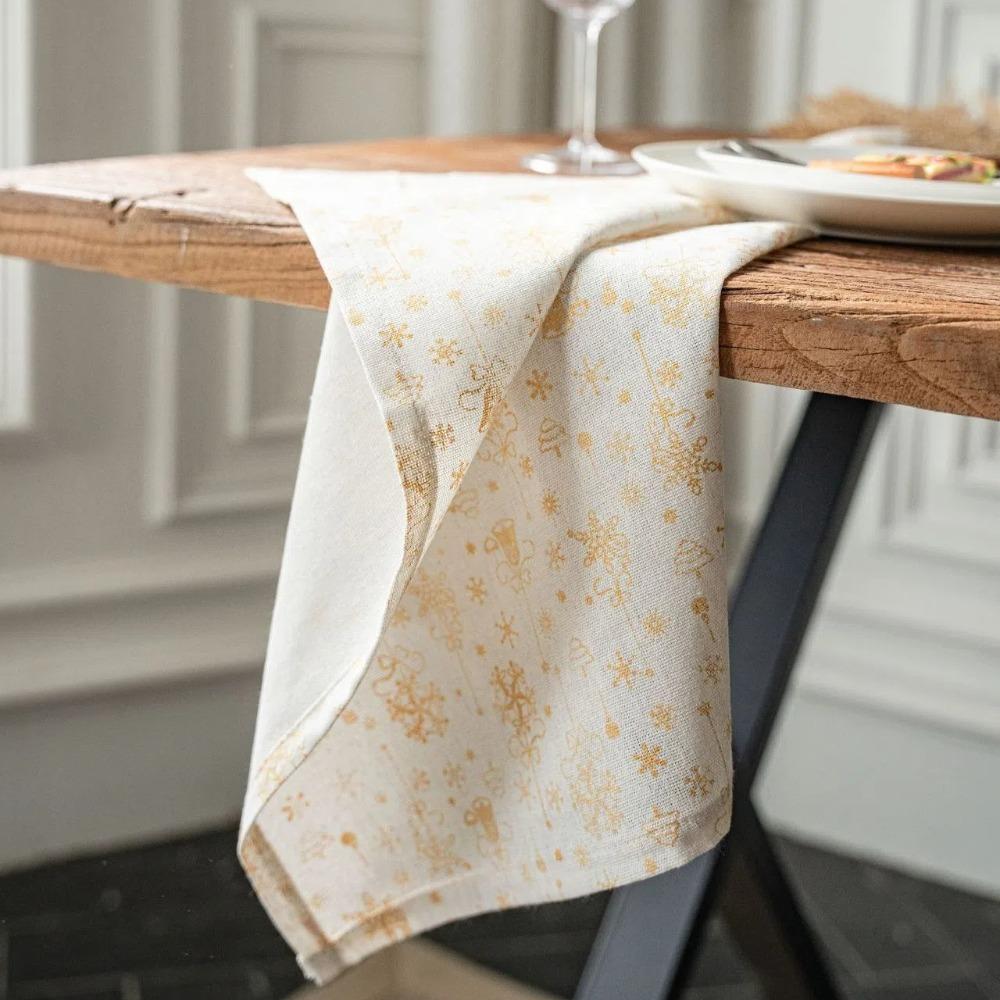 Cotton Linen Christmas Plaid Napkin Xmas Restaurant Dining Decor Table Napkin Christmas