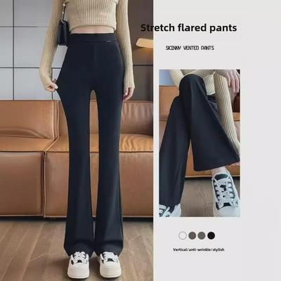 Ausgestellte Anzughose mit hoher Taille für Damen für Frühjahr/Herbst 2024 – Schlankes schwarzes Design
