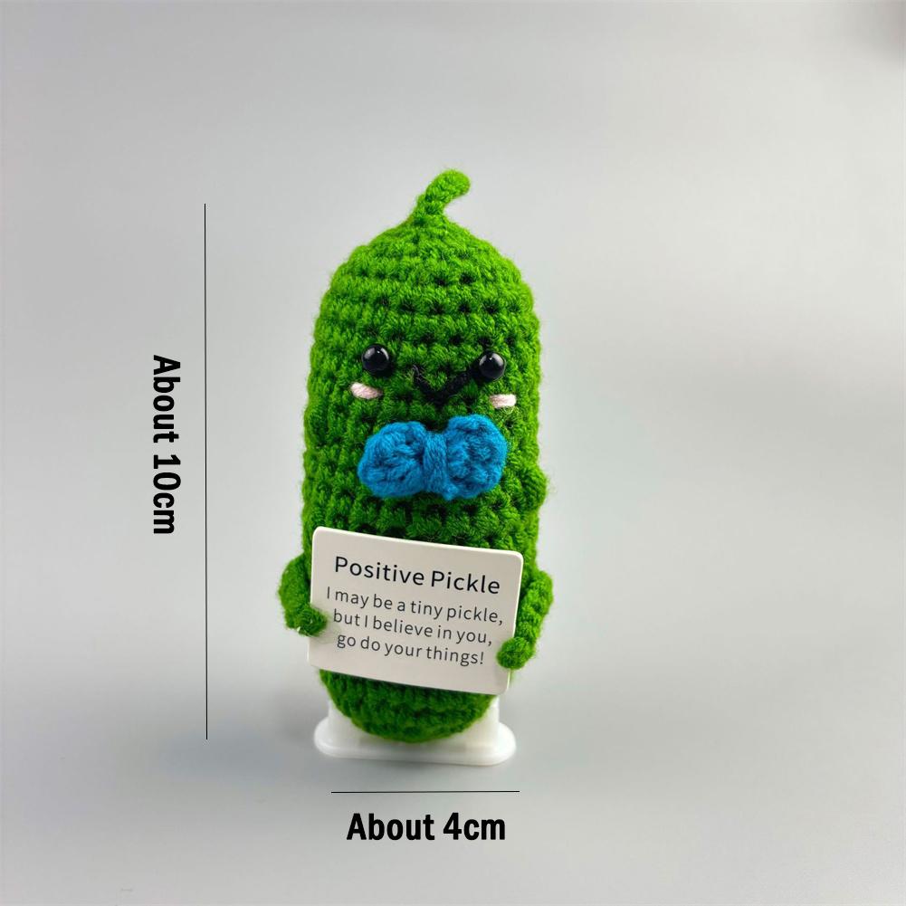 Handmade Emotional Support Pickle Positive Cucumber Dolls Home Decoration Funny Kawaii Yarn Knitting Gifts Living Room Decor