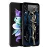 Hard PC Phone Case For Samsung Galaxy Z Flip 7 6 5 4 Black Cover For Galaxy Z Flip 3 Foldable Shockproof Skeleton Love Skull Bag