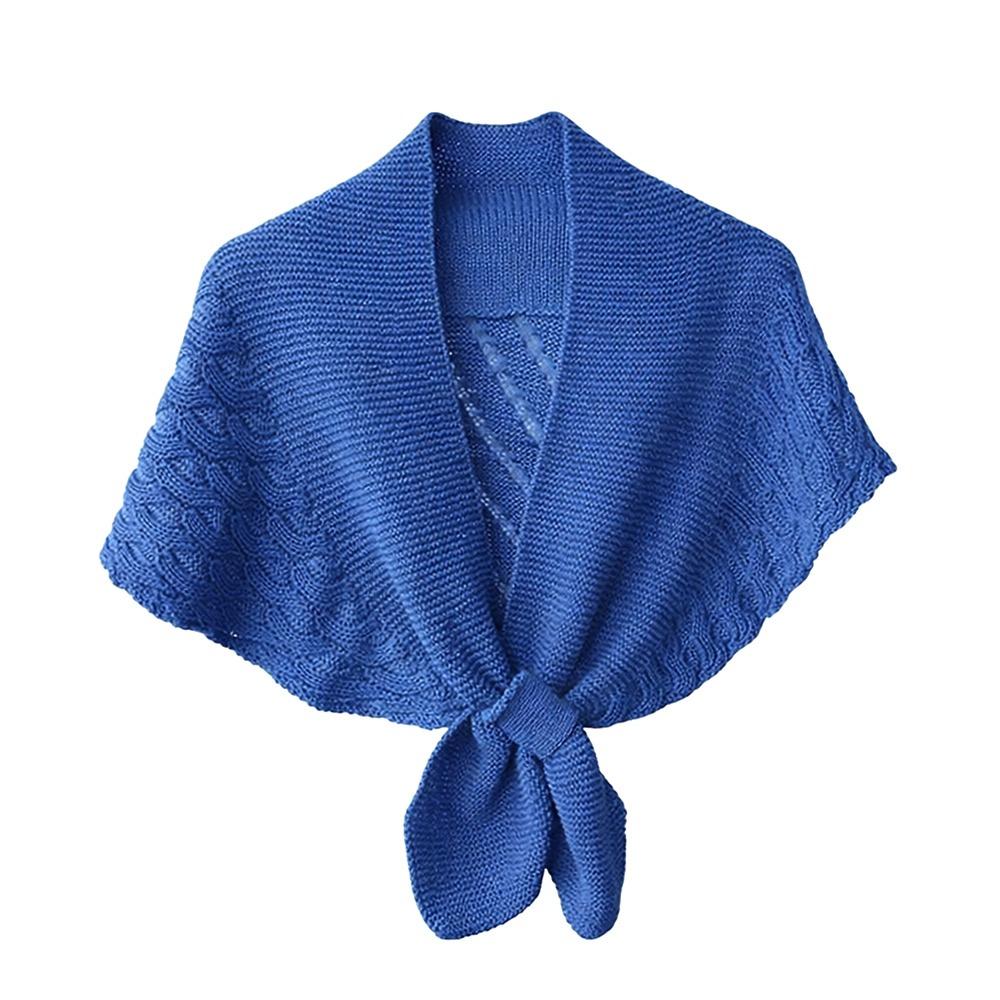 Knitted Cross Shawl Solid Color Fake Collar Cape Fashion Air-conditioning Outerwear  Summer