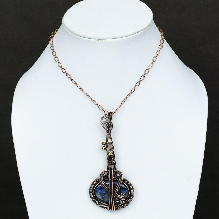 Sodalite Handmade Copper Wire Wrap Jewelry Pendant 3.94 A9e80