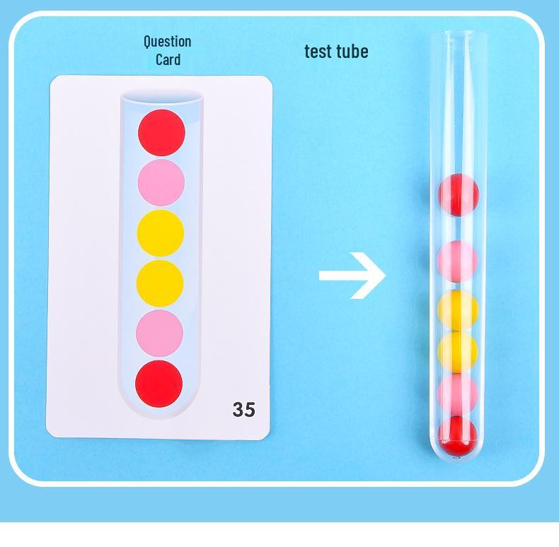Pompon Test Tube Fine Motor Skills Toy for Color Recognition and Early Education
