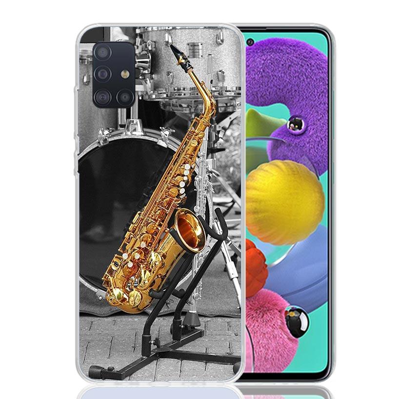 Music Saxophone Instrument Phone Case for Samsung Galaxy A52 A51 A50S A12 A22 A32 A72 A10S A30S A31 A71 Note 20 Ultra 10 Plus S1