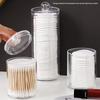 Dustproof Round Acrylic Cotton Swab and Makeup Storage Box with Lid