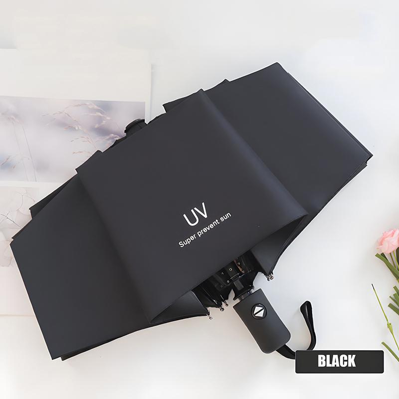 

Складной ручной/автоматический зонт Водонепроницаемый и ветрозащитный зонт Защищающий от УФ-лучей зонт Простой однотонный зонт Automatic чёрный