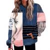 Women's Fashion Daily  Casual V-Neck Long Sleeve Printed Top