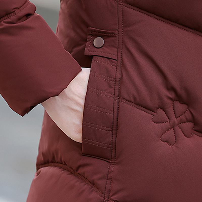Middle Age Winter Coat Female Plus Size Parkas Hooded Elegant Thick Warm Woman Jackets