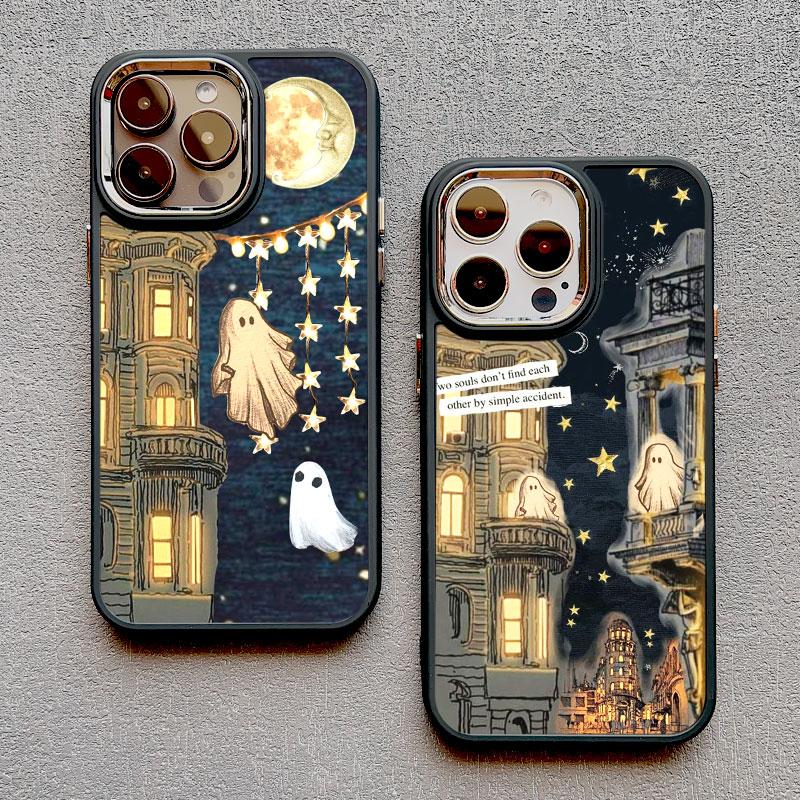 Fashion Ghost Creativity Phone Case For Iphone 16 15 14 11 13 12 Pro MAX Back Cover X XS XR Max 7 8 Plus Cases Solt Matte Shell