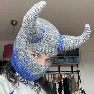 The New Pure Hand-crocheted Gradual Striped Cat Ear Pullover Hat Personality Fashion Adult Hat
