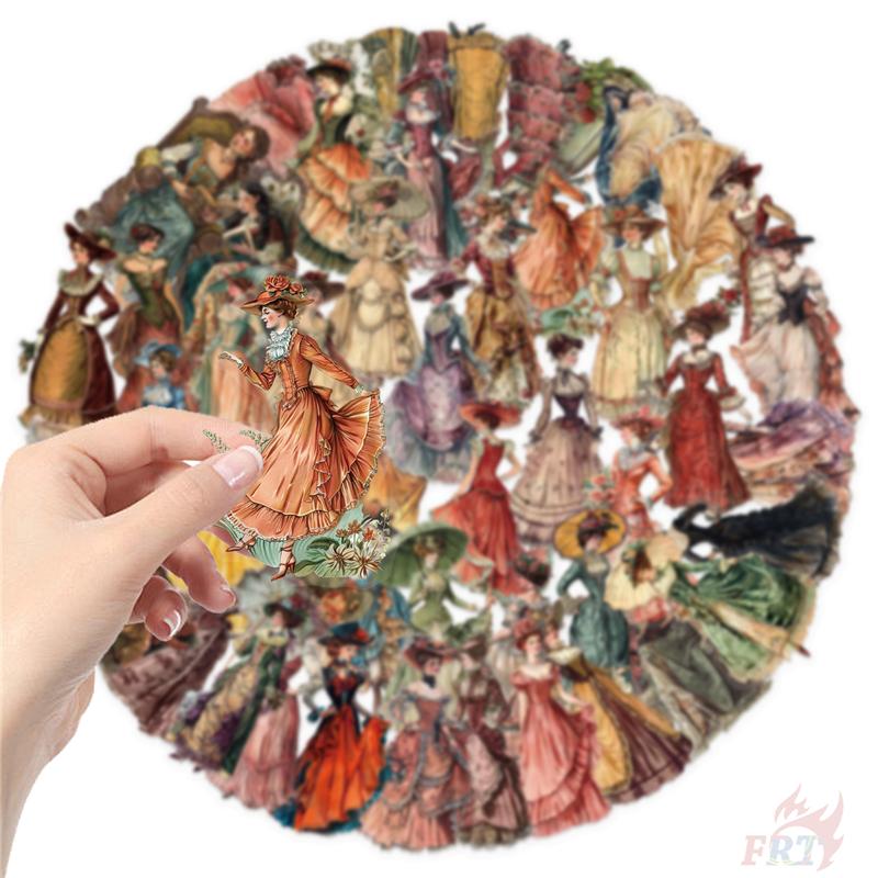 50Pcs/Set Retro Victorian Lady Series 01 PET Stickers Waterproof DIY Fashion Doodle Decals Stickers