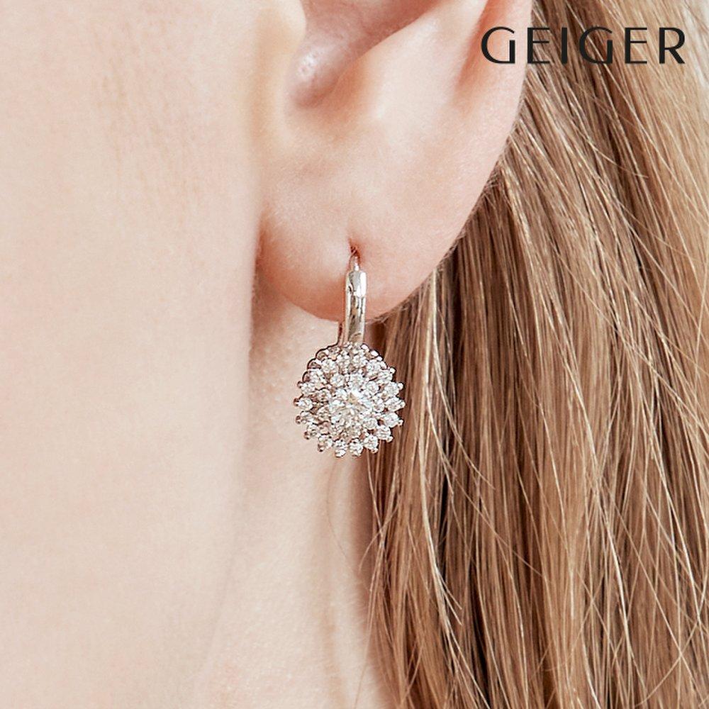 Sunflower One-Touch Silver Earrings Gisvee019