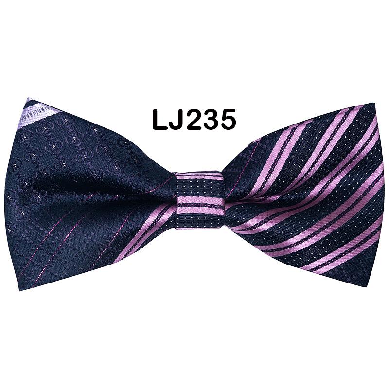 New Men'S Bow Business Wedding Party Bow Tie Solid Color Stripe Men'S Wedding