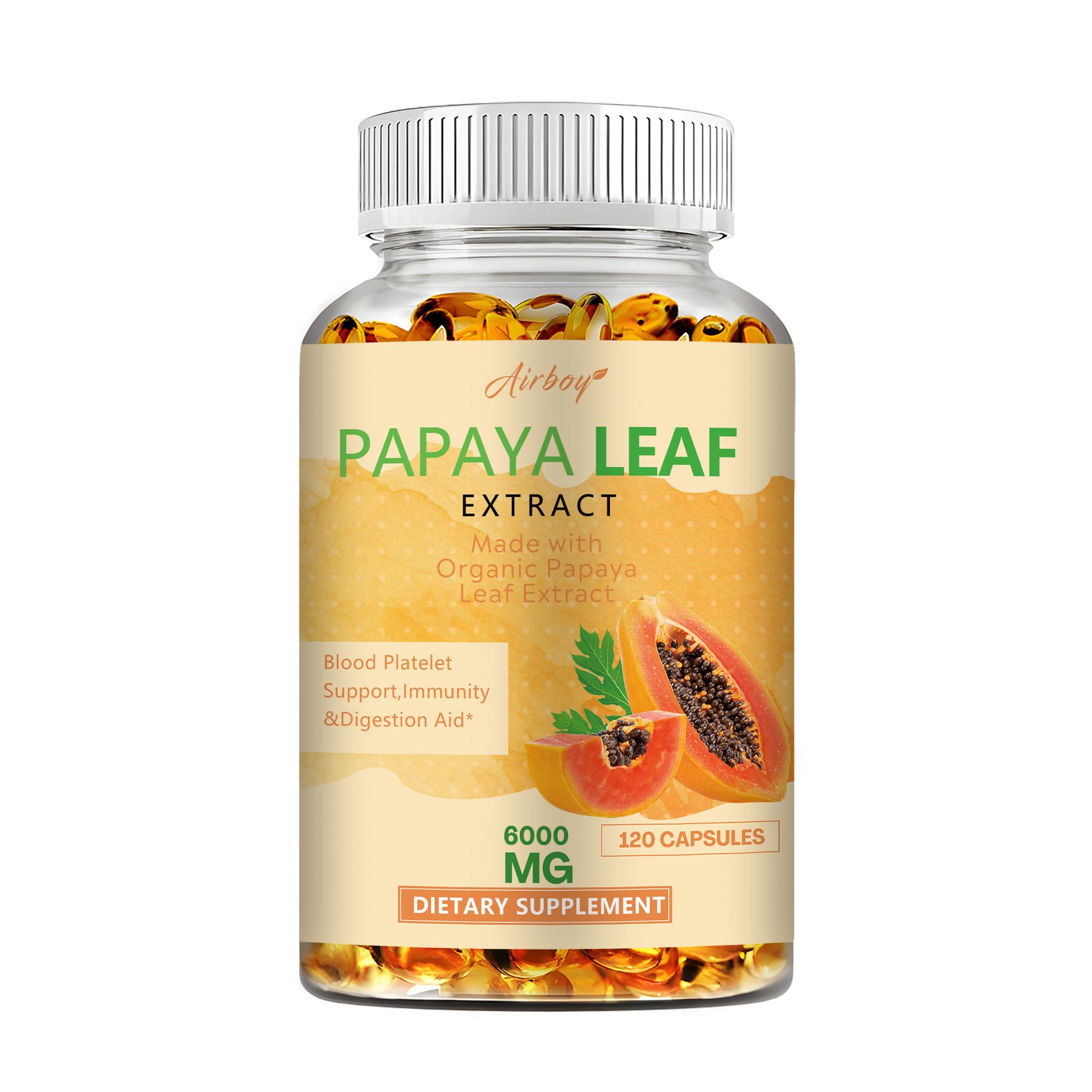 

Airboy Pure Papaya Leaf Softgels support bone marrow and spleen health, enhance intestinal immunity, and promote digestive health. 120