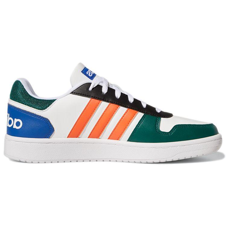 Adidas Neo Hoops 2.0 Durable Low-Top Retro Basketball Shoes Men Sneakers White Green Orange GY5898