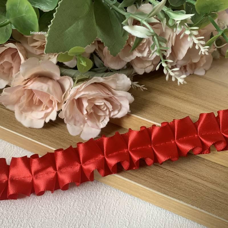 2.5cm Colorful Polyester Pleated Lace I-beam Badge Holder & DIY Card Holder Accessory