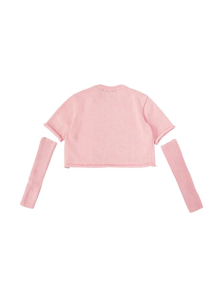 SALAD BAGUNI Half Sleeve Pullover With Warmer_Pale Pink