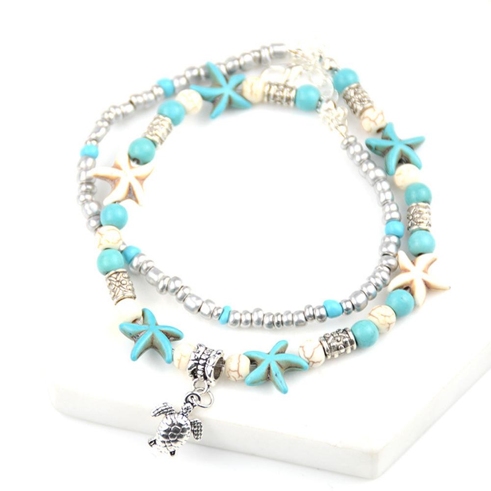 1pcs Women Elegant Starfish Turquoise Fashion Foot Chain Beach Delicate Foot Anklet