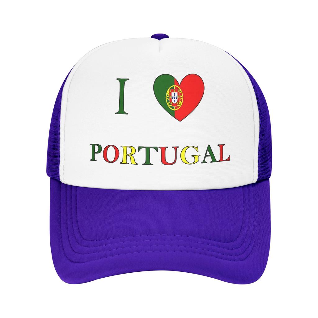 Summer Sun Hats I Love Portugal  Baseball Cap Sun  Breathable Design Trucker Hat Unisex Unisex yk Cute Running Hippie Snapback Cap