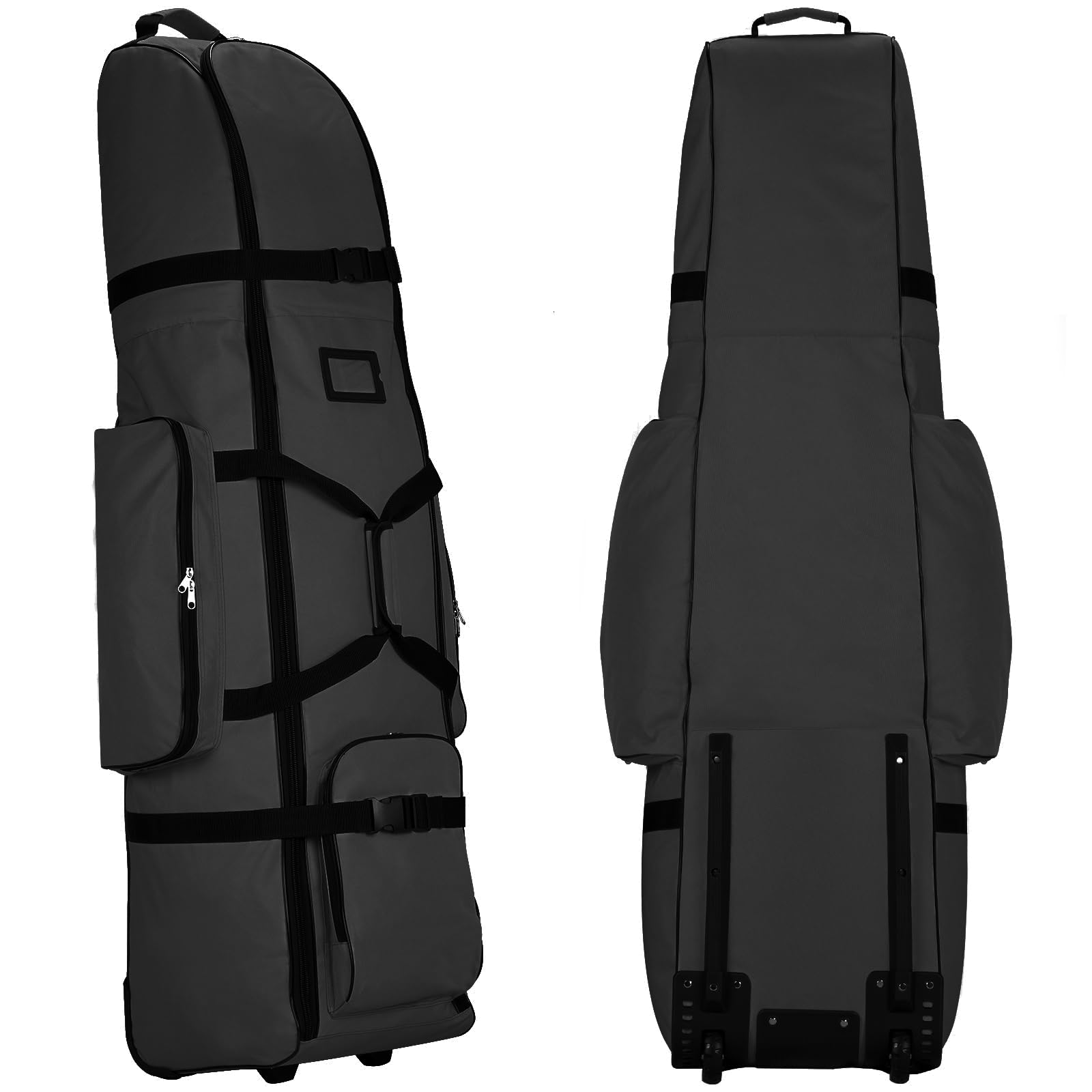 

Iptienda Golf Bag Cover with Wheels, Fits up to 9.5 Inch, 900D Travel Cover for Golf and Airline Bags (Black)