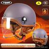 Wild Horse 3C Certified Retro Electric Motorcycle Half Helmet, Breathable, Sun-Protective, Unisex, All-Season Safety Gear