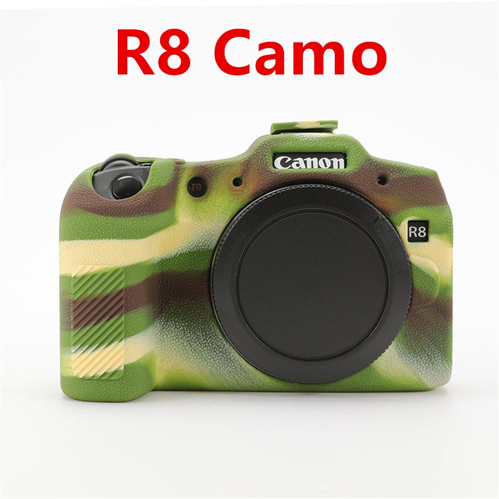 Litchi Pattern Soft Silicone Camera Body Case For Canon EOS 5D3 5D4 R50 R6 R6II R8 Rubber Cover Skin