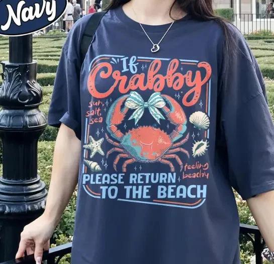 Funny Crabby Shirt Beach Summer Graphic Tee 4XL