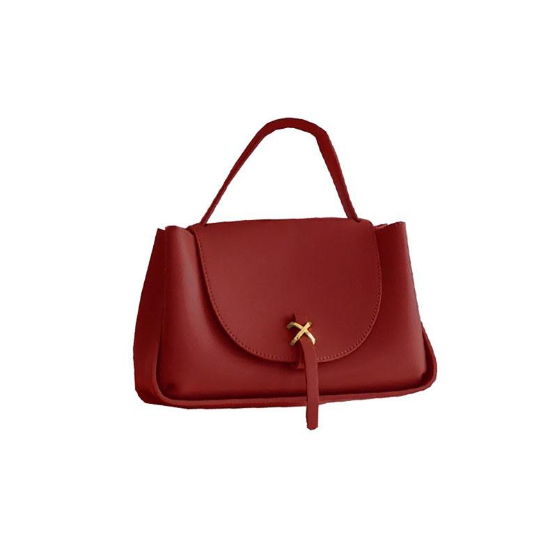 Light Luxury Red Design Sense Crossbody Bag Leather Texture Women's Bride Wedding Bag  New High-Grade Large Capacity Handbag