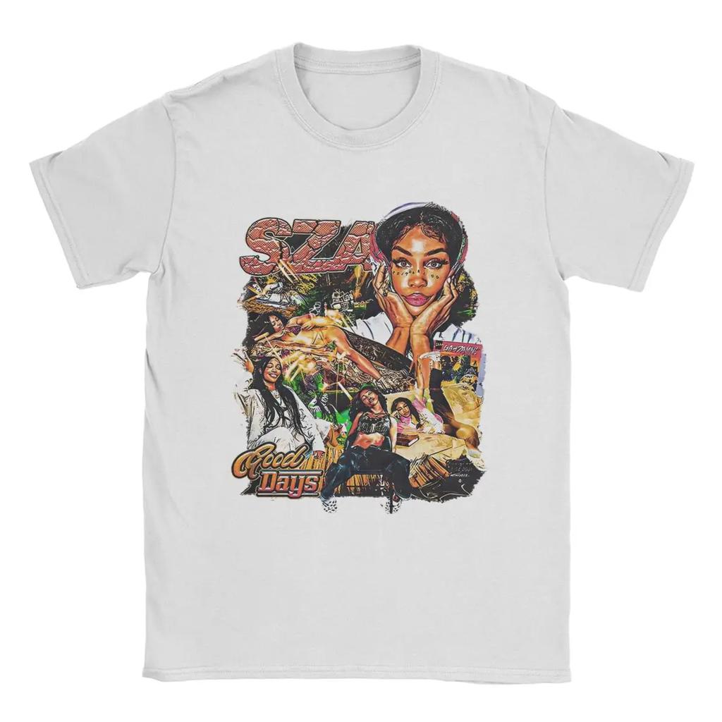 SZA Good Days Men T Shirt Funny Tees Short Sleeve Round Neck T-Shirt 100% Cotton Graphic Printed Tops