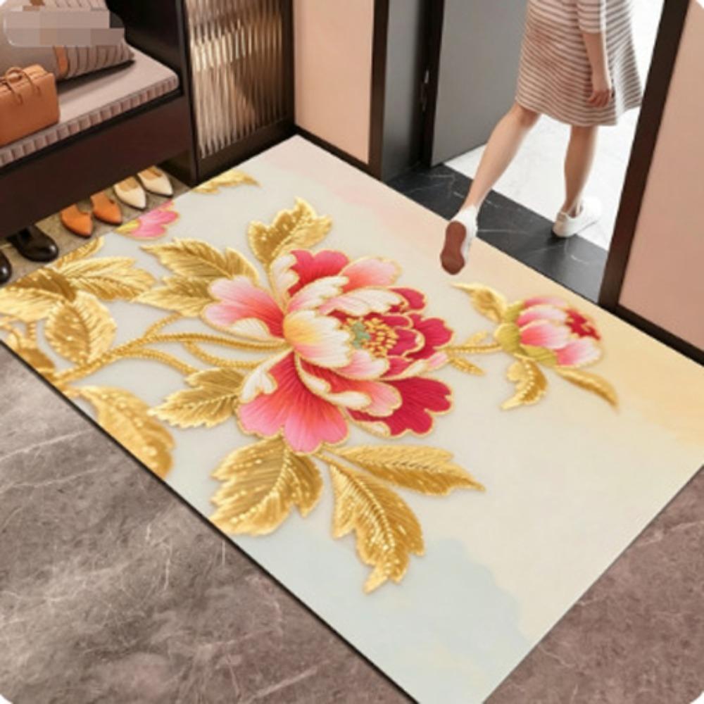 Non-slip Bathroom Floor Mat Soft Blanket Durable Flower Carpet  Home Decoration