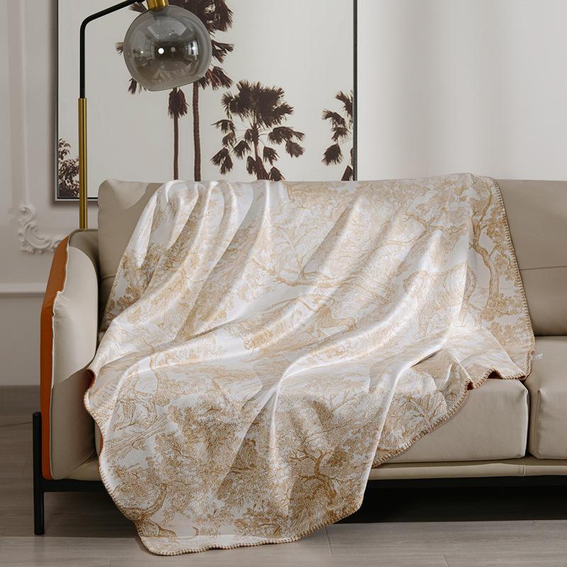 Jungle Animal Knitted Blanket Luxury Orange Bedspread Modern Decorative For Sofa Throw Warm Living Room Bedding Home Decorate